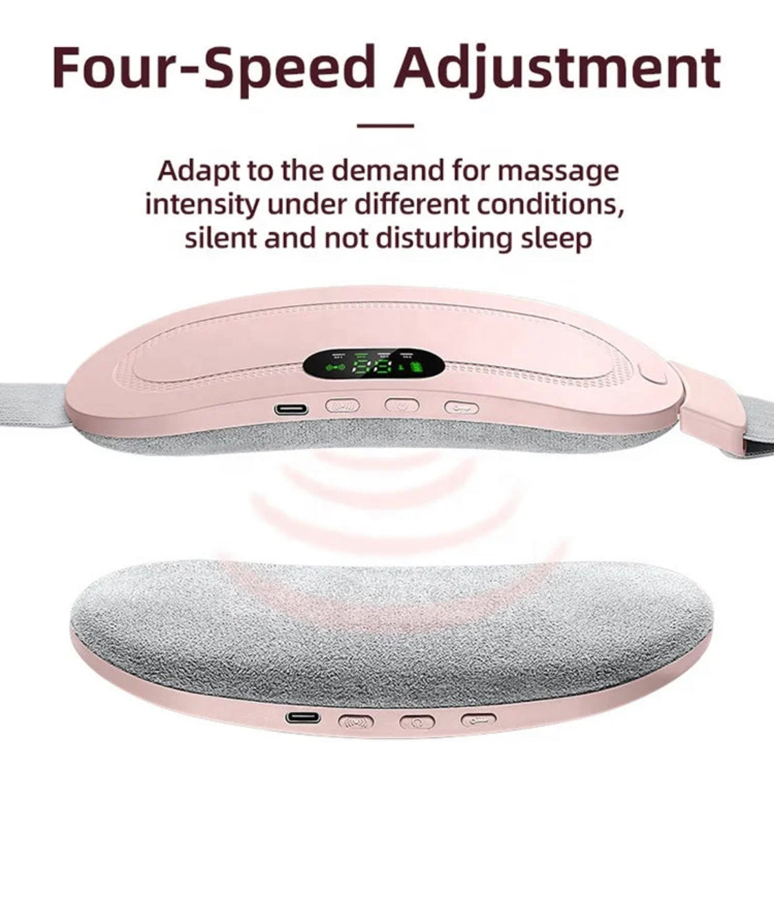 1pc Heating Waist Belt For Menstrual Cramps Relief, Portable Cordless Heating Pad For Stomach, 3-Speed Temperature Adjustment And 4-Speed Massage Modes, Back And Belly Heating Pad For Women
